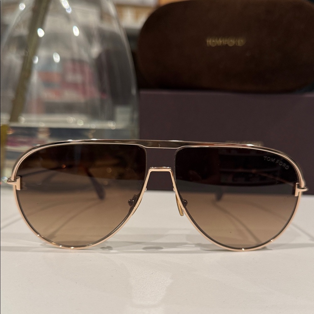 Tom Ford Gold Frame Aviator Sunglasses